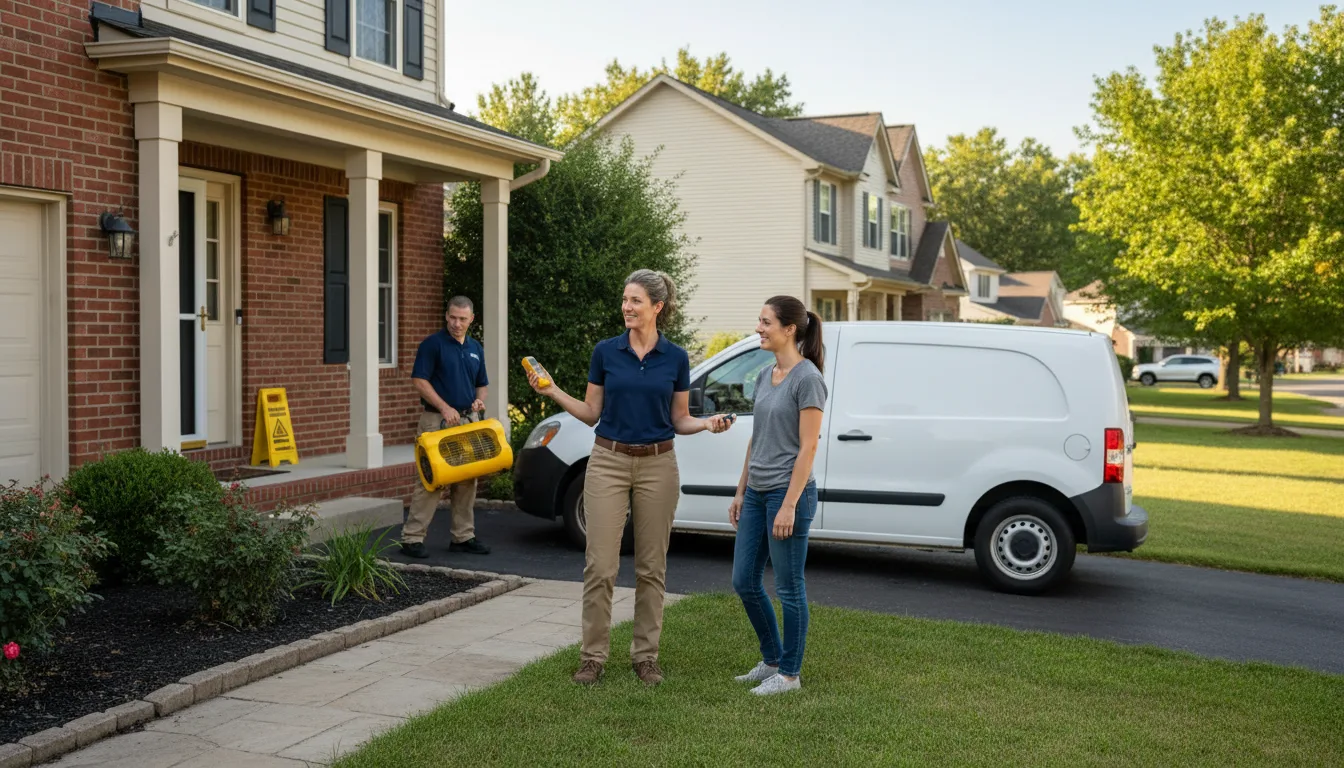 Residential water damage restoration in Farrell, PA